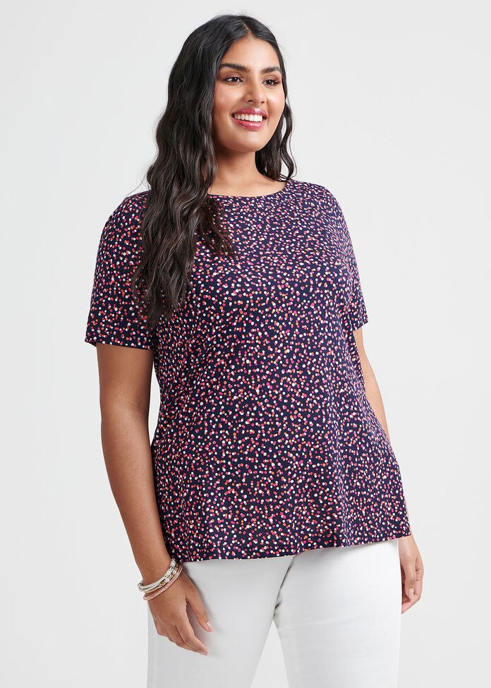Cotton Mix Confetti Top, , hi-res