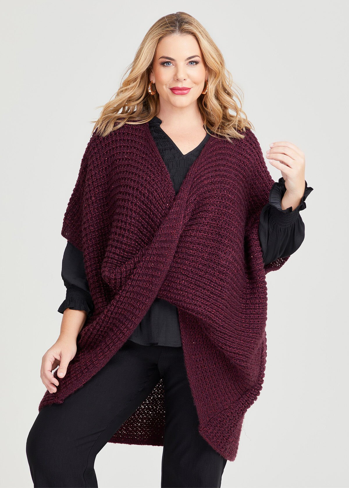 Plus size sweater cape shop