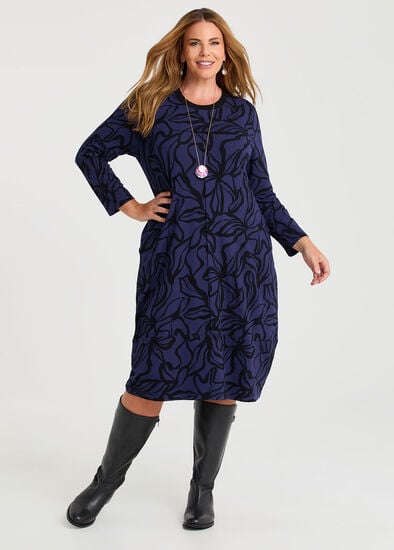 Plus Size Natural Abstract Aroha Dress
