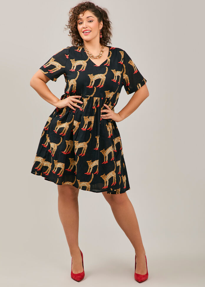 Cotton Bouffants Cheetah Dress, , hi-res