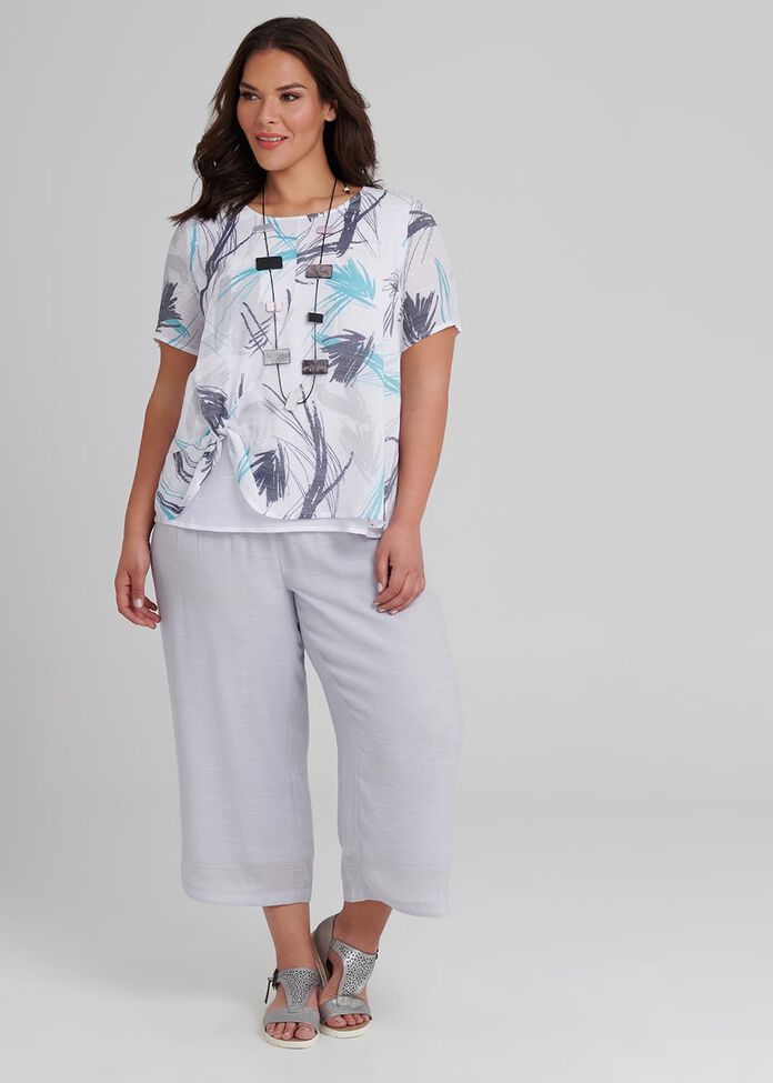 Petite Button Crop Pant, , hi-res