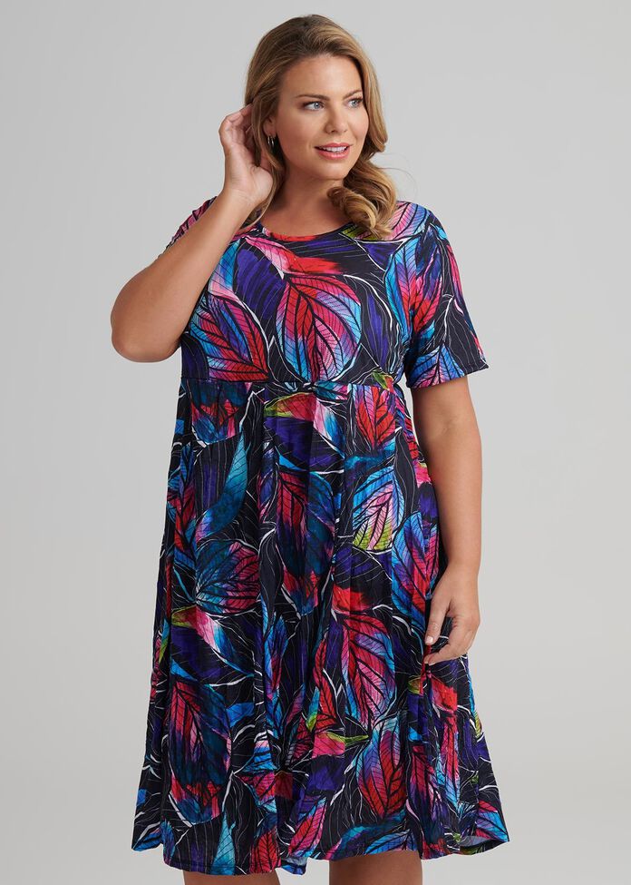 Shop Plus Size Multi Leaf Dress in Multi | Taking Shape AU