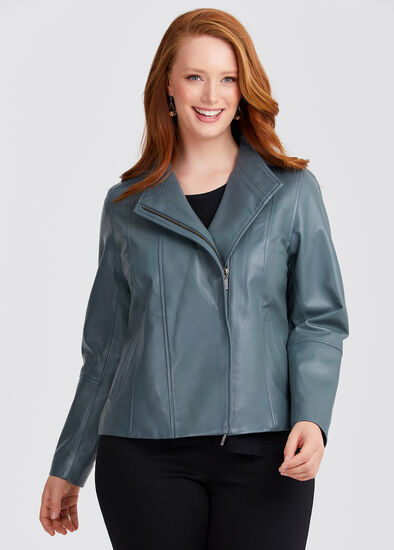 Plus Size Leather Lottie Panel Jacket