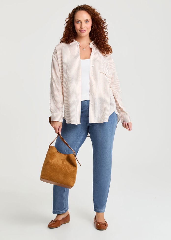 Natural Relaxed Stripe Shirt, , hi-res