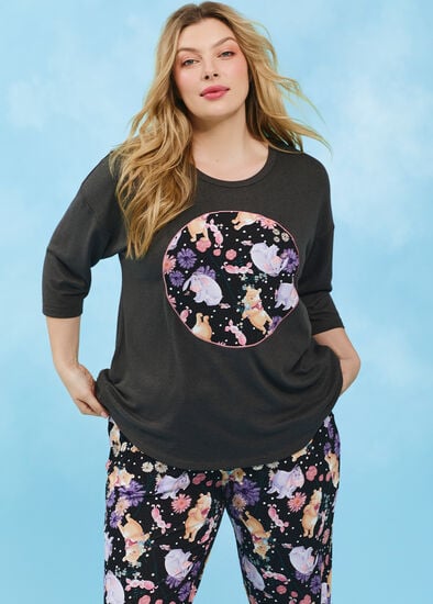 Plus Size Winnie The Pooh Cosy Pyjama Top