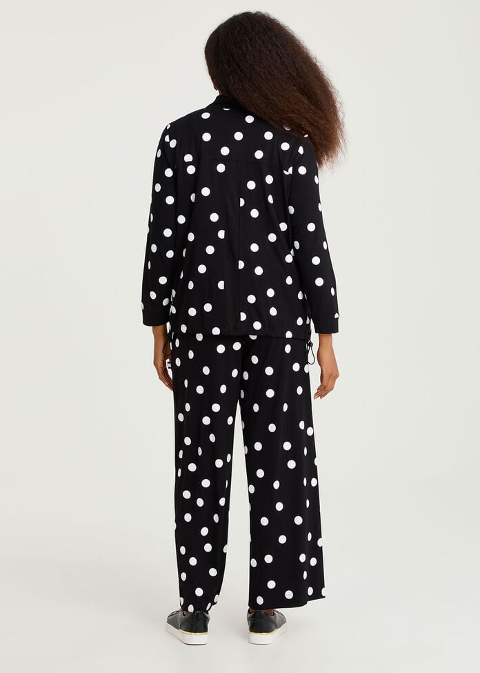 Natural Spot Zip Cardigan, , hi-res