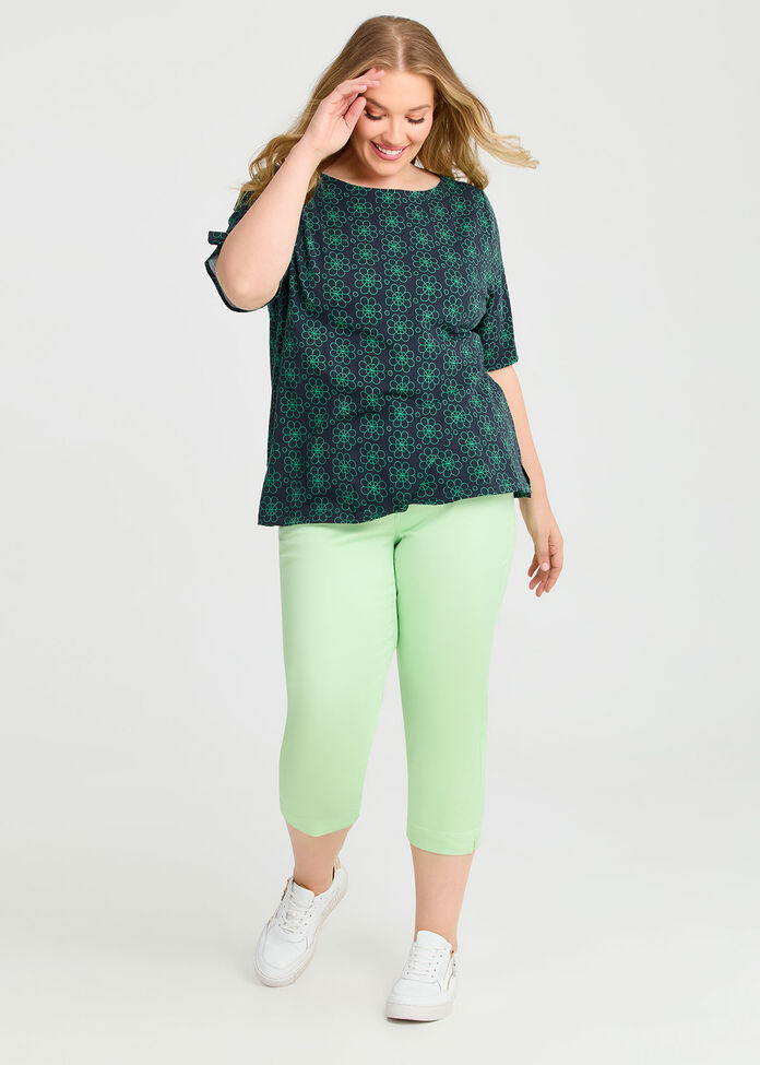 Cotton Flower Print T-shirt, , hi-res