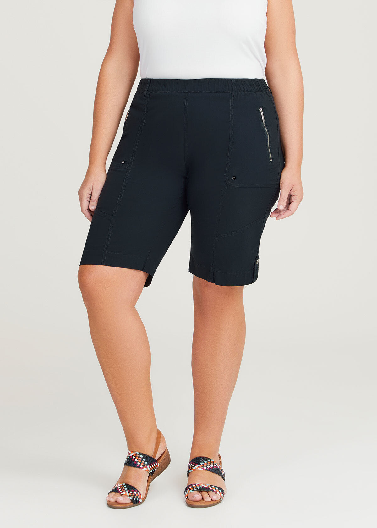 Shop Plus Size Zip Pocket Cargo Short, Navy | Taking Shape AU