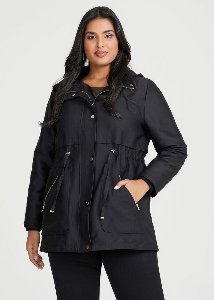 Shop Plus Size Fur Hooded Jacket in Black | Sizes 12-30 | Taking Shape AU