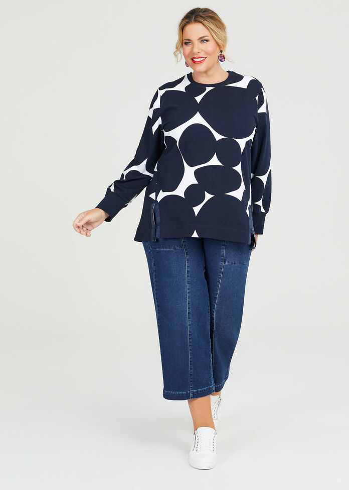 Shop Plus Size Cotton Abstract Spot Sweatshirt, Blue | Taking Shape AU