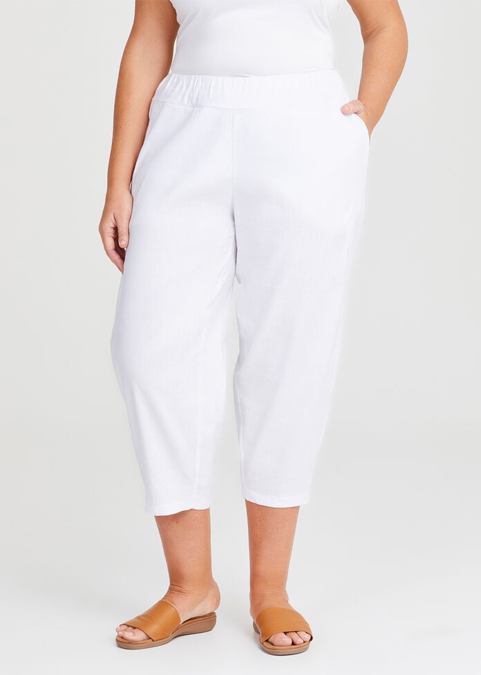 Petite Stretch Linen Esme Pant, , hi-res