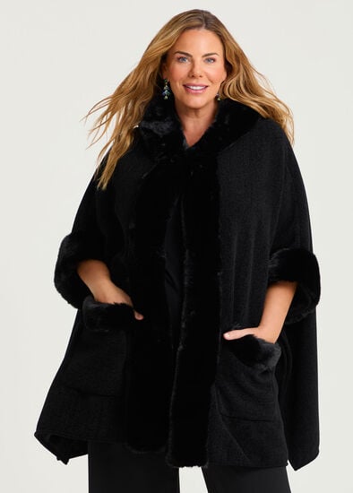 Hooded Fur Luxurious Cape