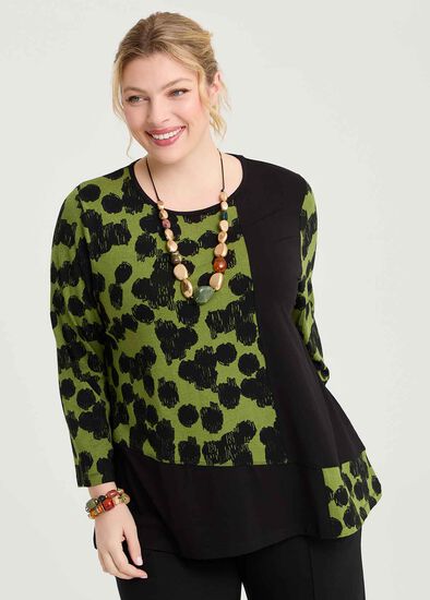 Plus Size Natural Gia Spot Top