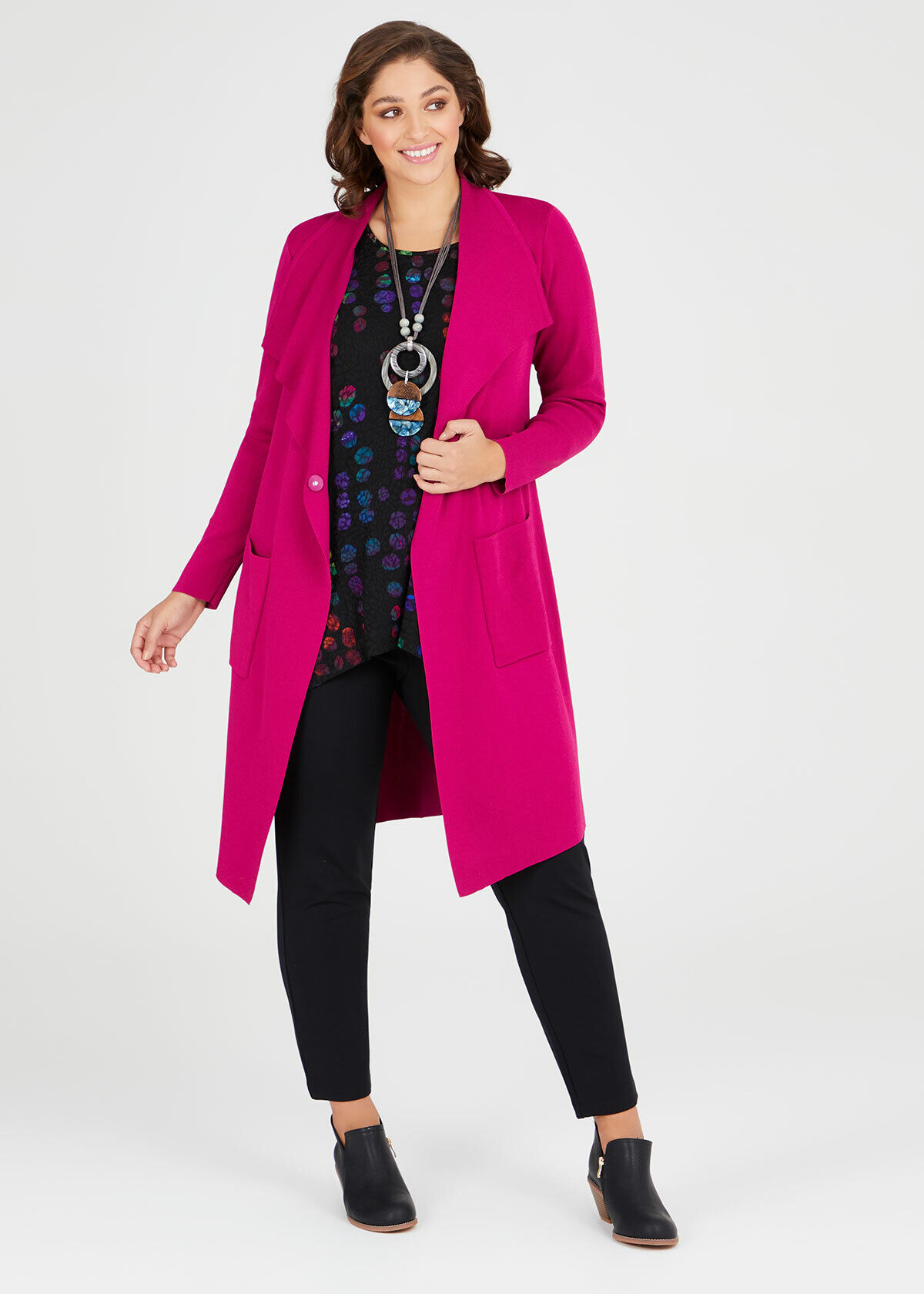 Shop Plus Size Midtown Coatigan in Pink Taking Shape AU