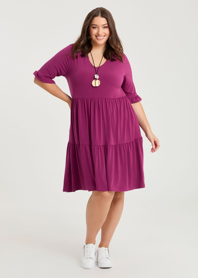 Short Sleeve Luna Tier Dress, , hi-res