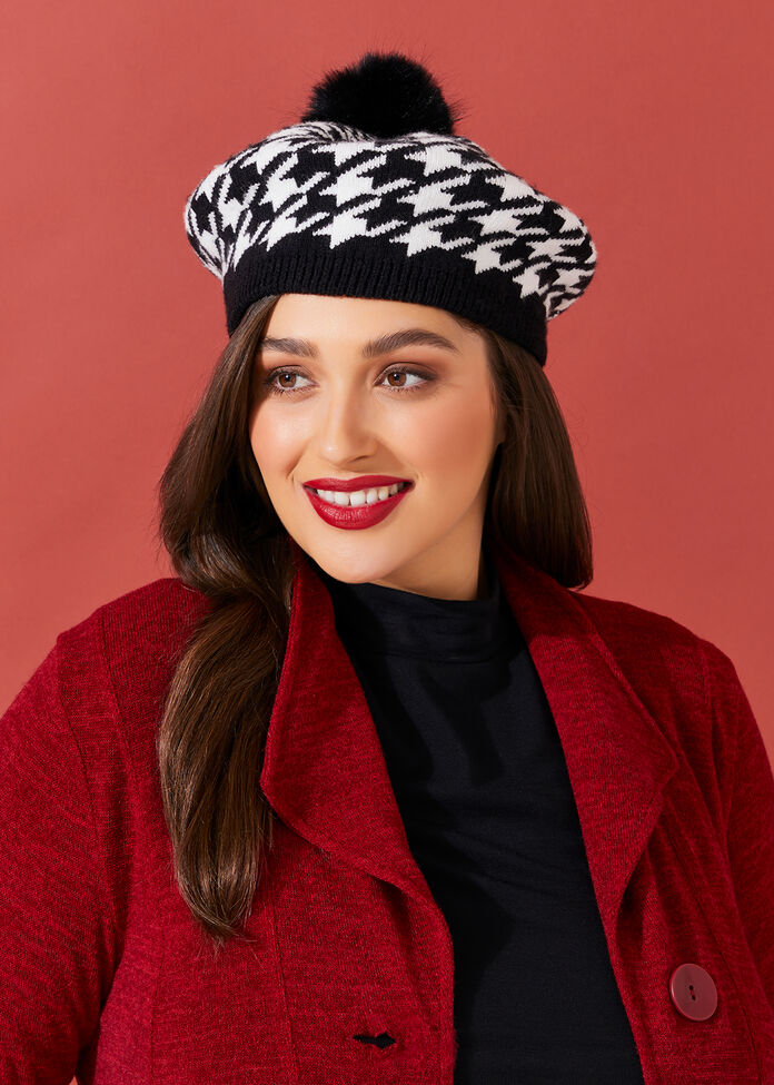 Shop Houndstooth Beret | Accessories | Taking Shape
