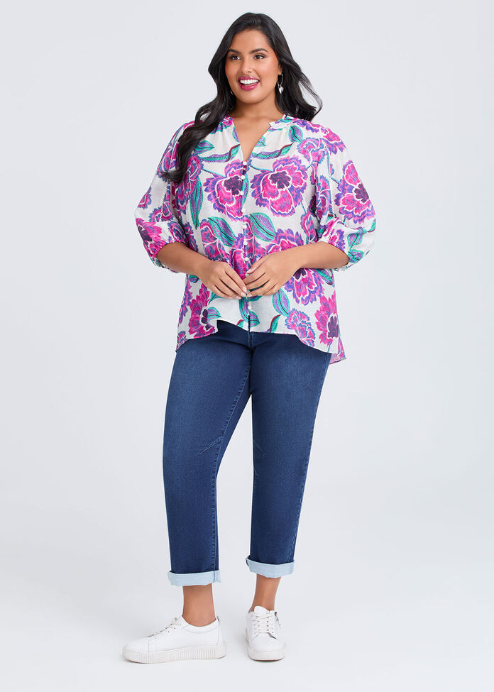 Natural Floral Daze Top, , hi-res