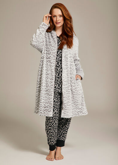 Plus Size Embossed Animal Dressing Gown