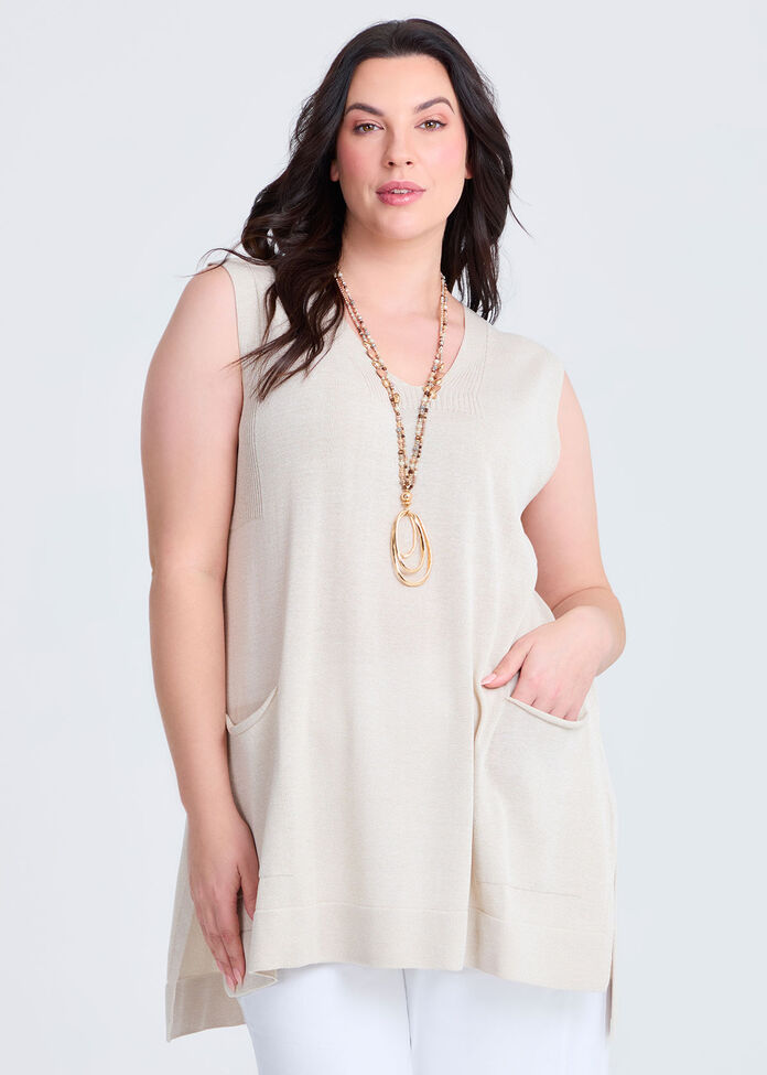 Longline Natural Knit Tunic, , hi-res