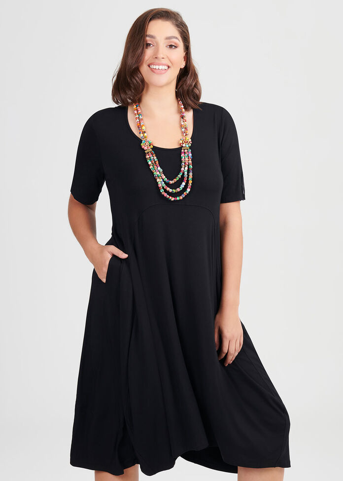 Shop Plus Size Bamboo 9 To 5 Dress in Black | Sizes 12-30 | Taking Shape AU