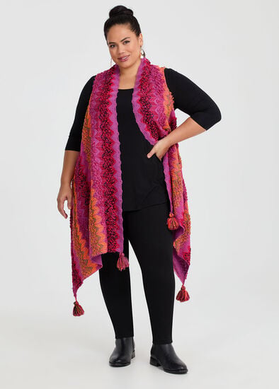 Plus Size Bright Textured Vest