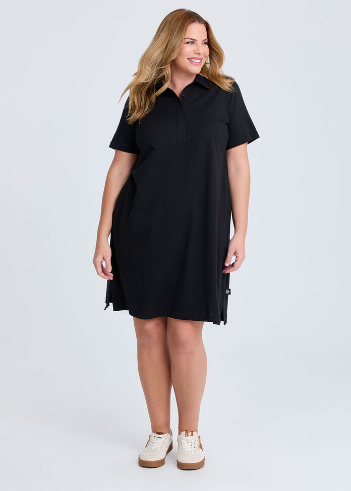 Cotton Polo Dress, , hi-res