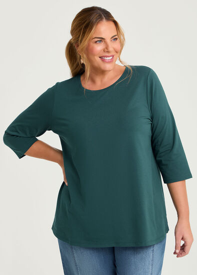 Plus Size Good Earth Australian Cotton 3/4 T-Shirt