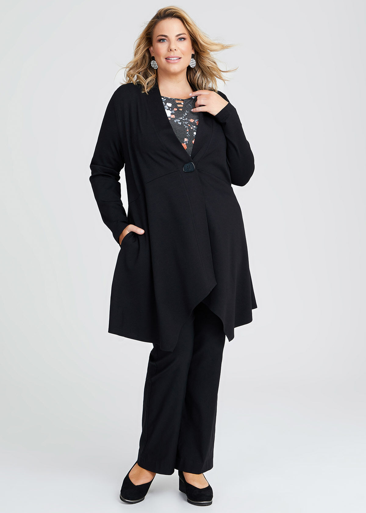 Plus size short sleeve cardigan top