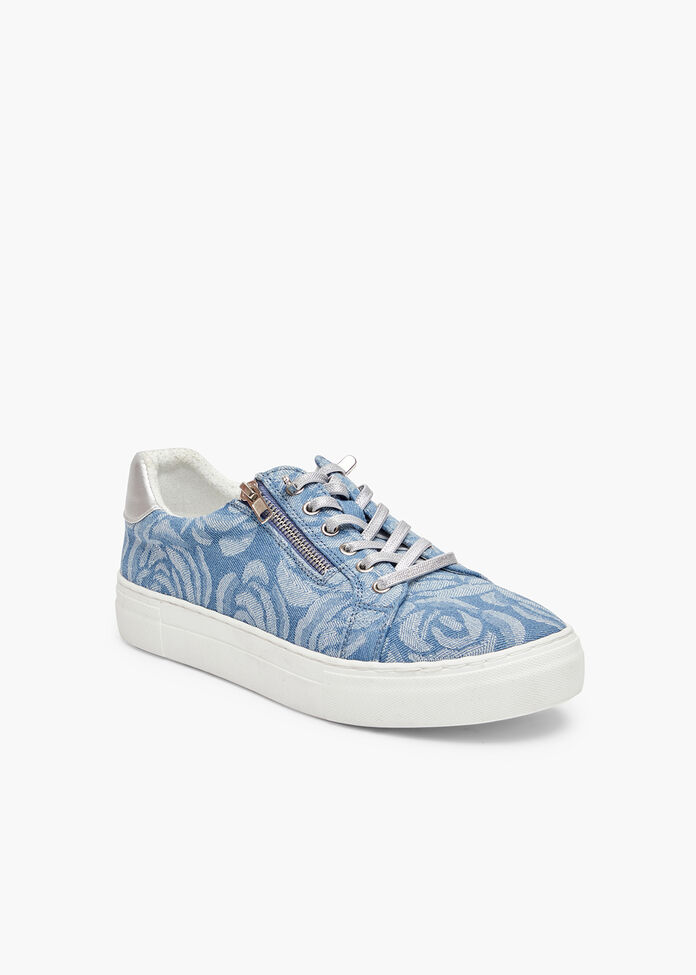 Denim Floral Sneaker, , hi-res