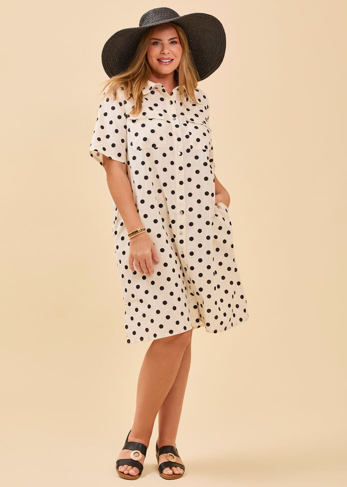 Cotton Linen Utility Dress, , hi-res