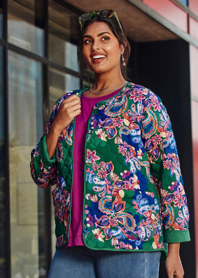 Natural Paisley Reversible Jacket, , hi-res