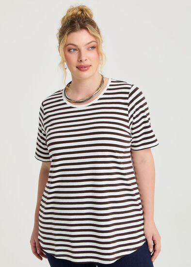 Plus Size Good Earth Australian Cotton Stripe T-shirt