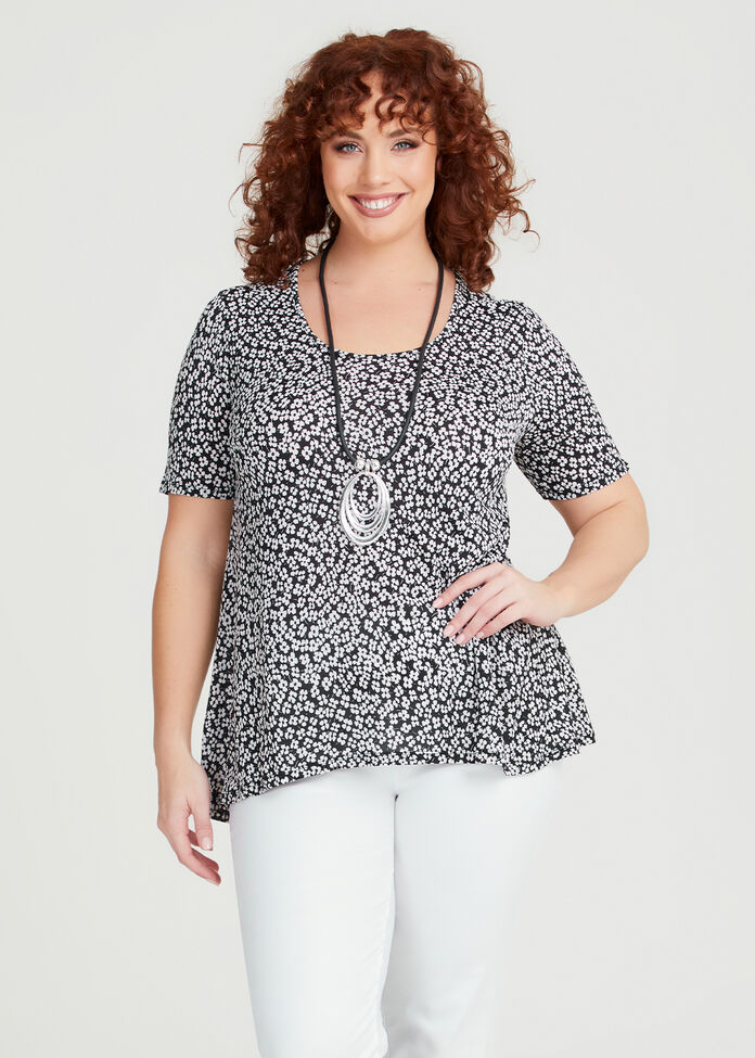 Shop Plus Size Printed Round Neck Top in Multi | Taking Shape AU