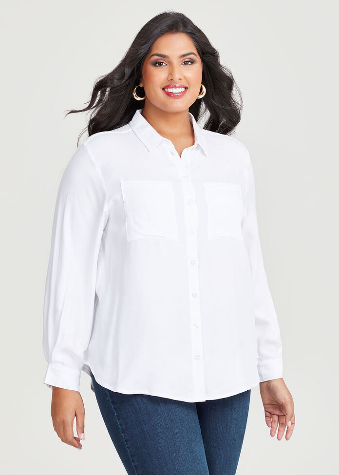 Natural Relaxed Twill Shirt, , hi-res