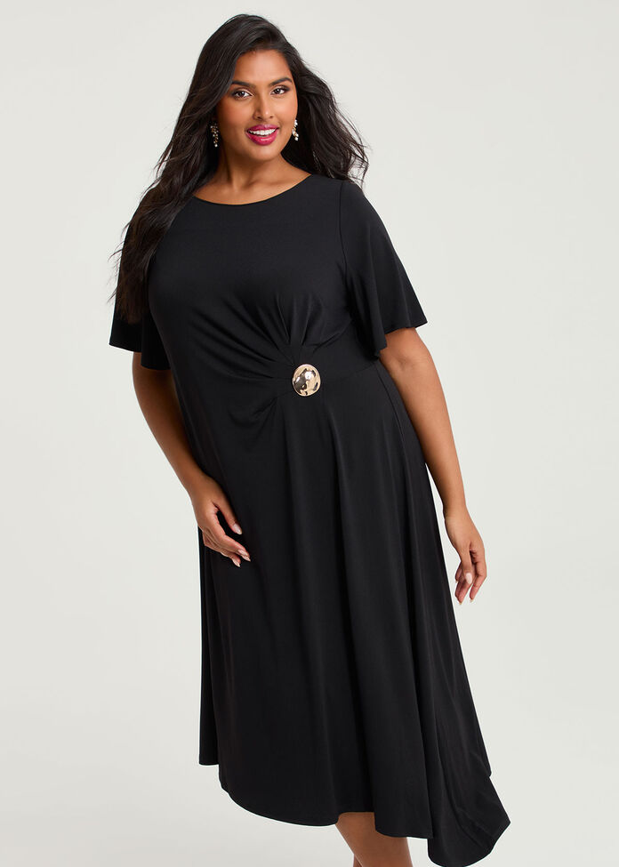 Abby Crepe Knit Dinner Dress, , hi-res