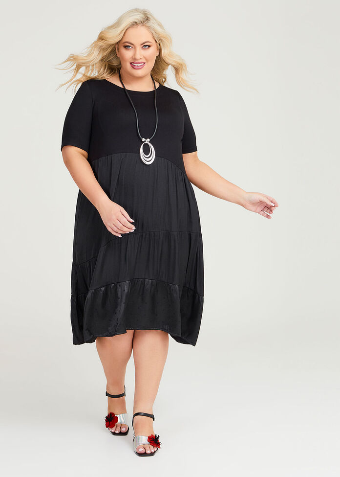 Shop Natural Aria Dress in Black, Sizes 12-30 | Taking Shape AU