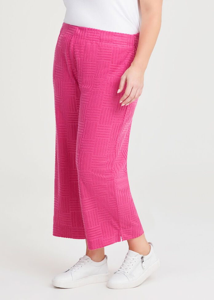Casual Terry Crop Pant, RASPBERRY ROSE, hi-res