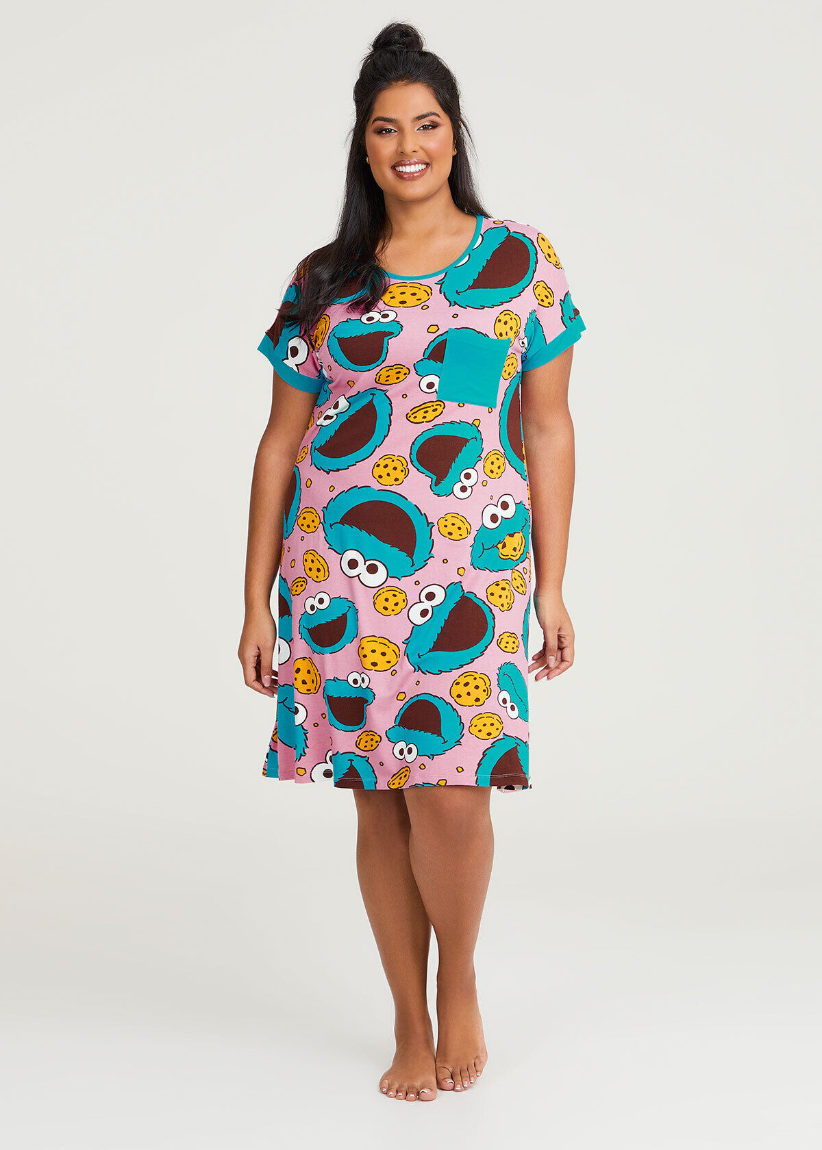 Shop Plus Size Cookie Monster Nightie in Multi Sizes 12 30