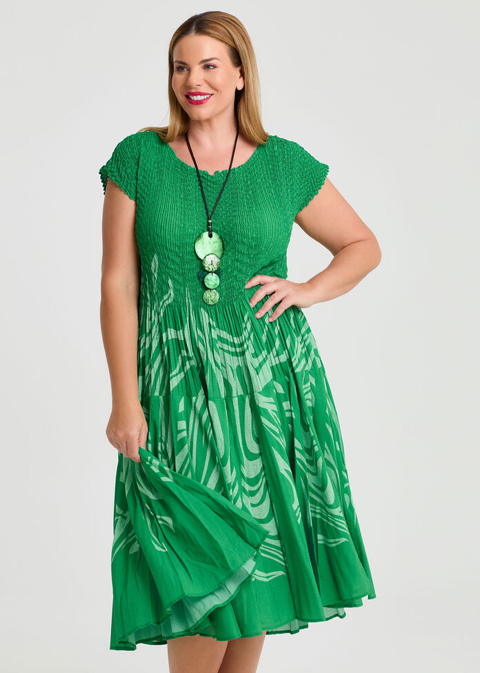 Plisse Circle Swing Dress, , hi-res