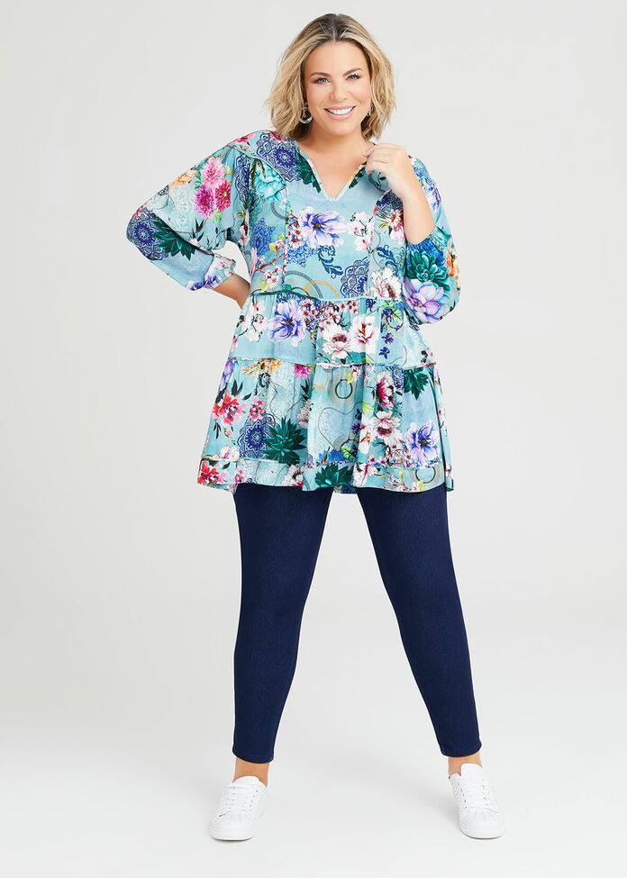 Shop Plus Size Natural Floral Blooms Tunic in Floral | Sizes 12-30 ...