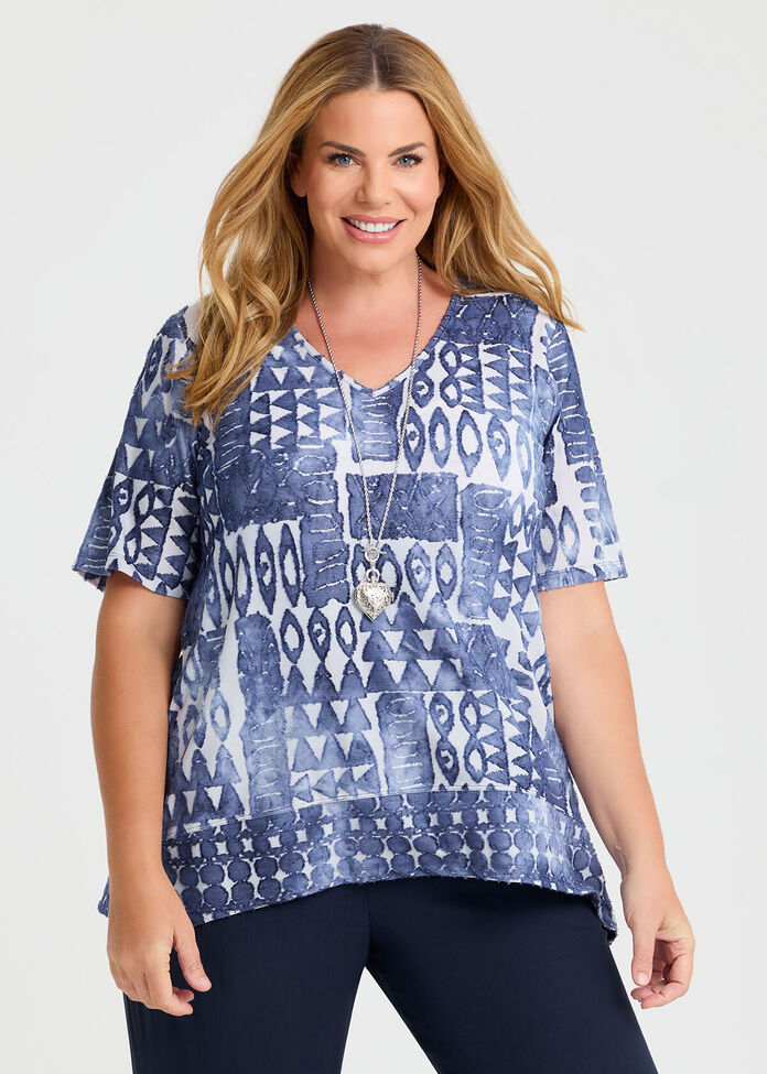 Aztec Burnout Tunic, , hi-res