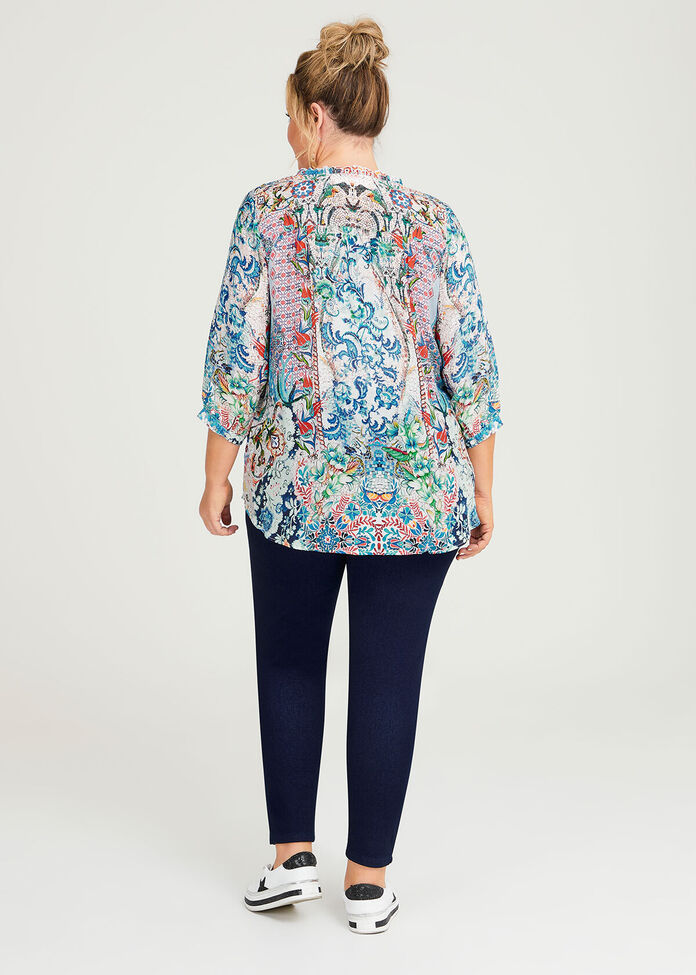 Shop Plus Size Natural Oasis Pintuck Top in Multi | Taking Shape AU