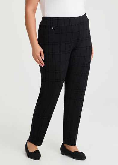 Plus Size Ponte Flock Check Pant