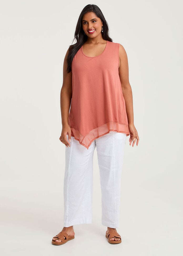 Ruffle Hem Natural Tank, , hi-res