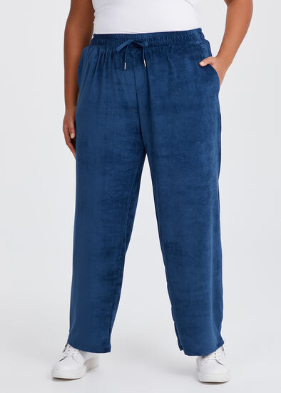 Plus Size Velour Straight Leg Pant