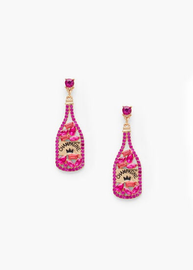 Plus Size Pink Champagne Earrings