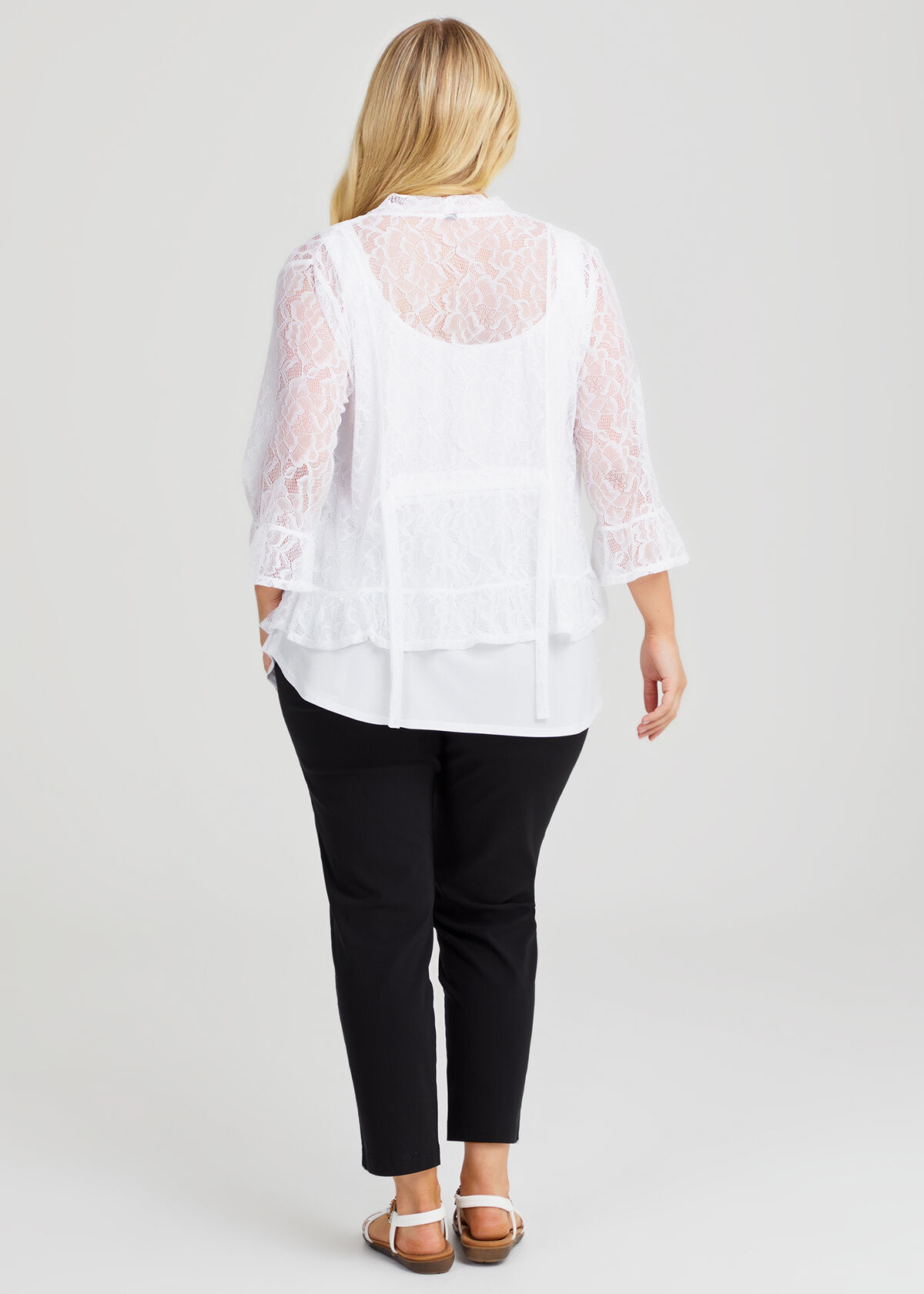 Ruffle trim cardigan sweater shop