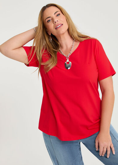 Plus Size Organic Cotton V-neck T-shirt