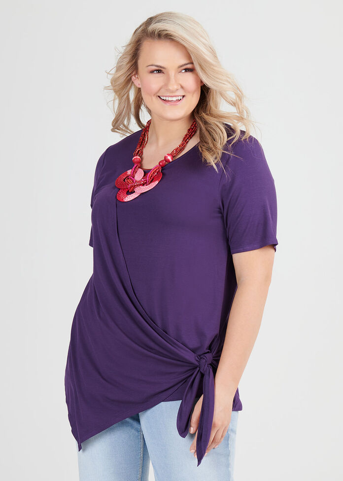 Bamboo Asymmetric Knot Top, , hi-res