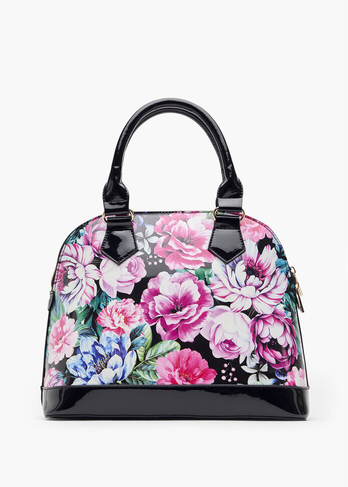 Coloured Floral Shoulder Bag, , hi-res